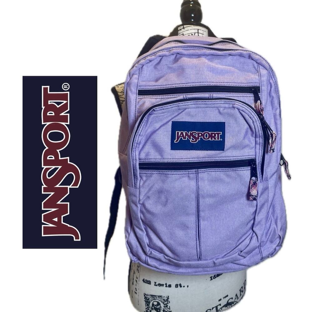 JANSPORT BACKPACK LAPTOP COMPUTER PASTEL LILAC POCKETS‎ SCHOOL COLLEGE VERSATILE